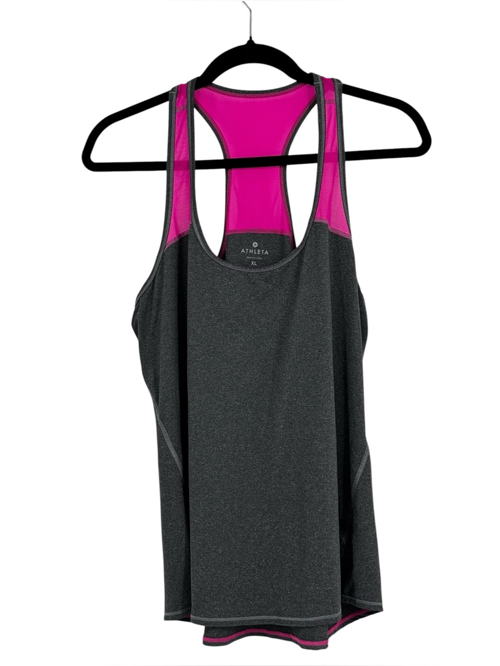 Athleta Chi Mesh Racerback Tank Women’s Size XL Gray/Pink